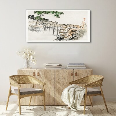 Schilderij op doek Vrede bij de watermolen