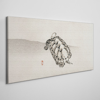 Canvas schilderij Schildpad op een minimalistische achtergrond
