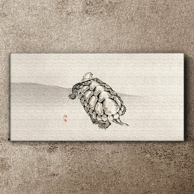 Canvas schilderij Schildpad op een minimalistische achtergrond