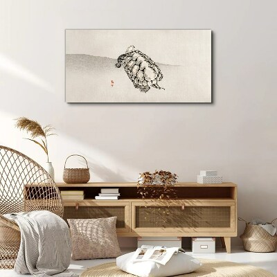 Canvas schilderij Schildpad op een minimalistische achtergrond