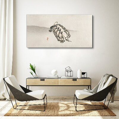 Canvas schilderij Schildpad op een minimalistische achtergrond