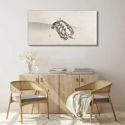 Canvas schilderij Schildpad op een minimalistische achtergrond