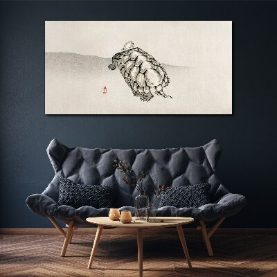 Canvas schilderij Schildpad op een minimalistische achtergrond