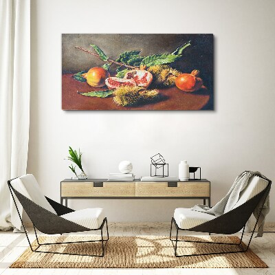 Canvas schilderij Fruitcompositie met granaatappel