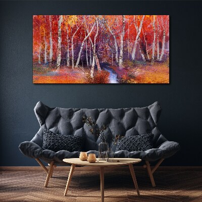 Foto op canvas Kleurrijke herfst in het bos