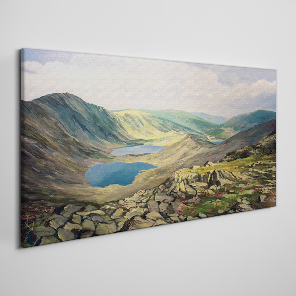 Schilderij op doek Berglandschap met een meer