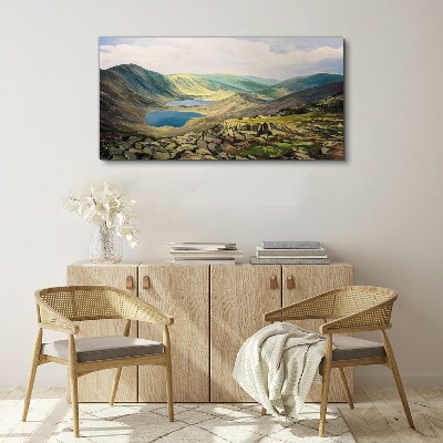 Schilderij op doek Berglandschap met een meer