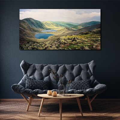 Schilderij op doek Berglandschap met een meer