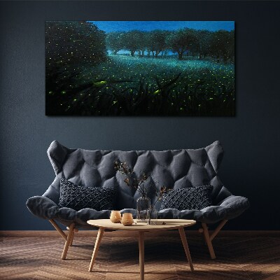 Foto op canvas Nachtlampjes in het bos