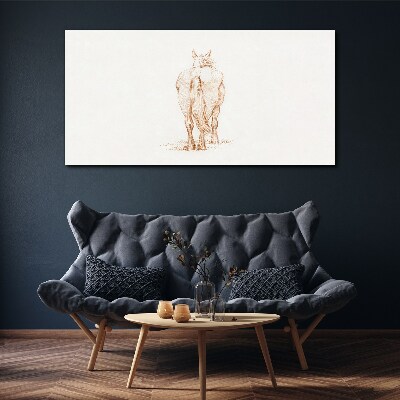 Schilderij op doek De rug van het paard in een delicate schaduw