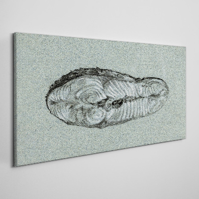 Canvas schilderij Abstracte vorm in tinten blauw