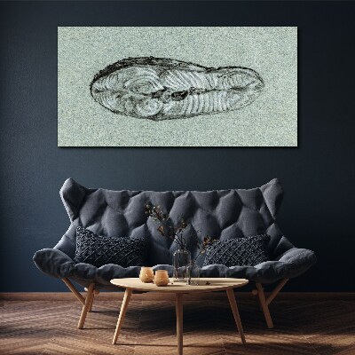 Canvas schilderij Abstracte vorm in tinten blauw