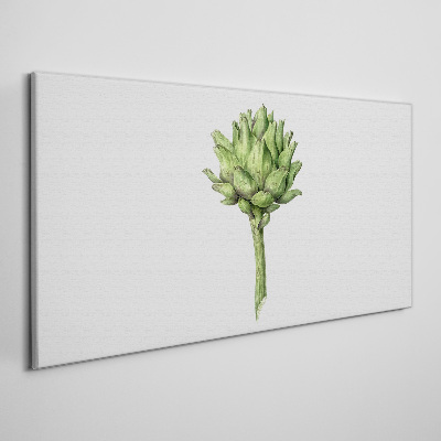 Canvas schilderij Groene artisjok op een witte achtergrond