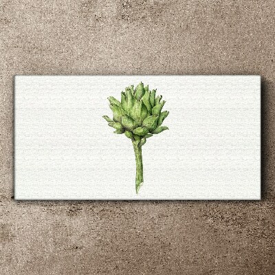 Canvas schilderij Groene artisjok op een witte achtergrond