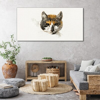 Foto op canvas Portret van een kat in delicate tinten