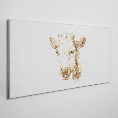 Schilderij op doek Portret van een koe in tinten bruin