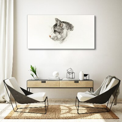 Foto op canvas Portret van een kat op een witte achtergrond