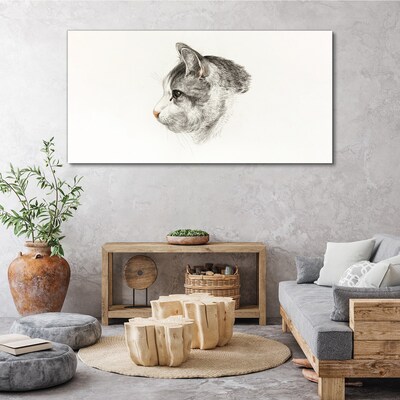 Foto op canvas Portret van een kat op een witte achtergrond