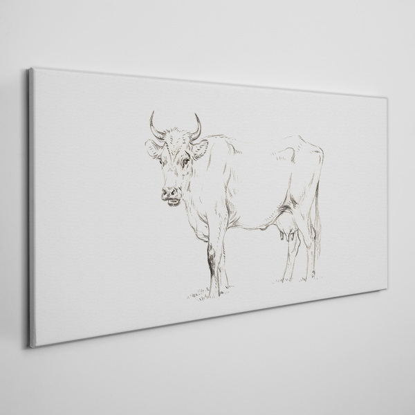 Foto op canvas Koe op een witte achtergrond