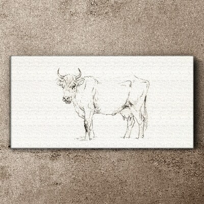 Foto op canvas Koe op een witte achtergrond