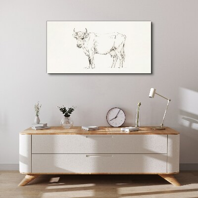 Foto op canvas Koe op een witte achtergrond