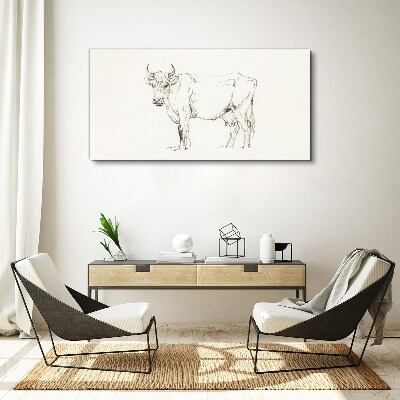 Foto op canvas Koe op een witte achtergrond