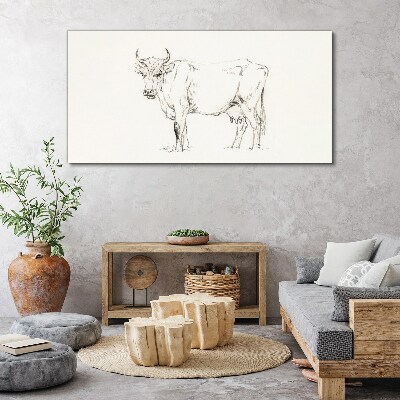 Foto op canvas Koe op een witte achtergrond