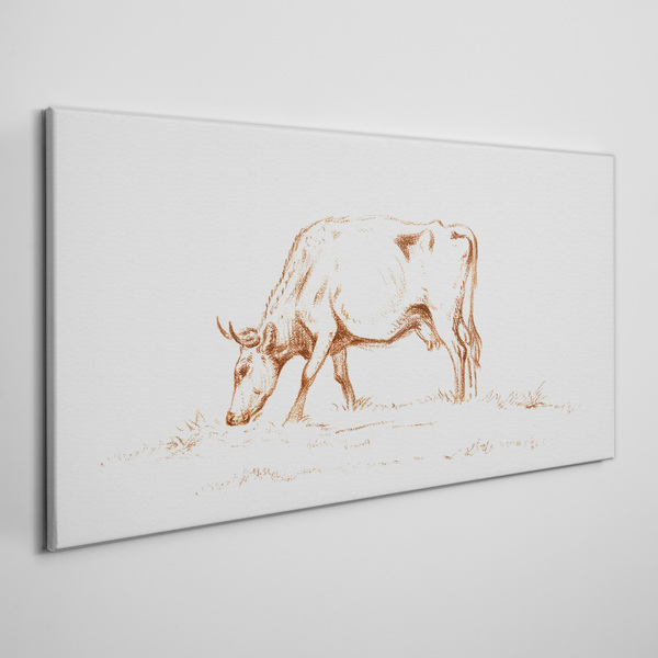 Canvas schilderij Koe in de wei