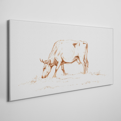Canvas schilderij Koe in de wei