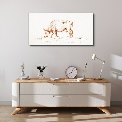 Canvas schilderij Koe in de wei