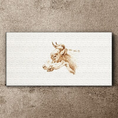 Canvas schilderij Portret van een koe in tinten bruin