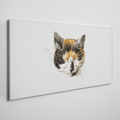 Canvas schilderij Portret van een kat in tinten bruin