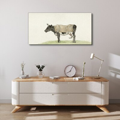 Foto op canvas Koe in de wei