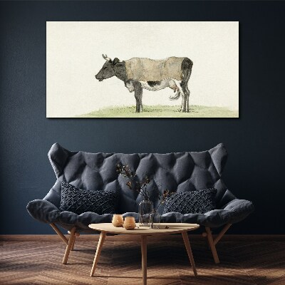 Foto op canvas Koe in de wei