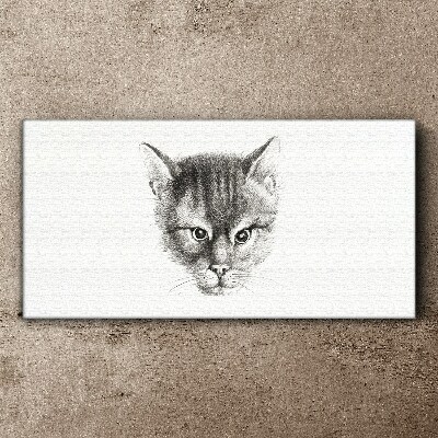 Canvas schilderij Portret van een kat in grijstinten