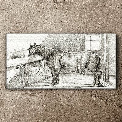 Foto op canvas Een rustig paard op stal