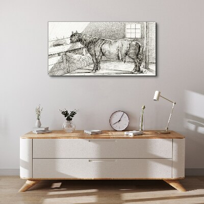 Foto op canvas Een rustig paard op stal