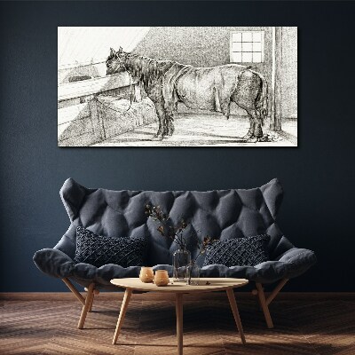 Foto op canvas Een rustig paard op stal