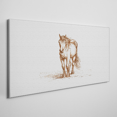 Schilderij op doek Een paard in de wei