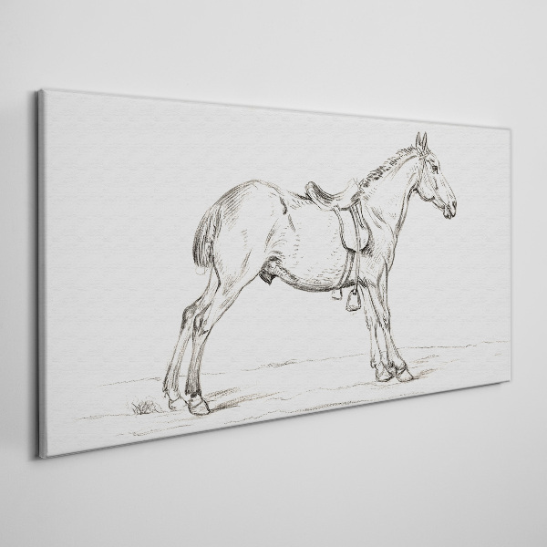 Canvas schilderij Tekening van een paard in beweging