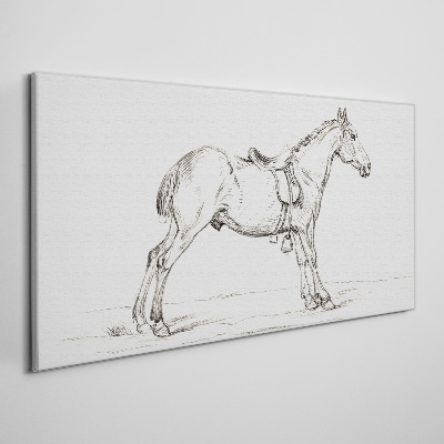 Canvas schilderij Tekening van een paard in beweging