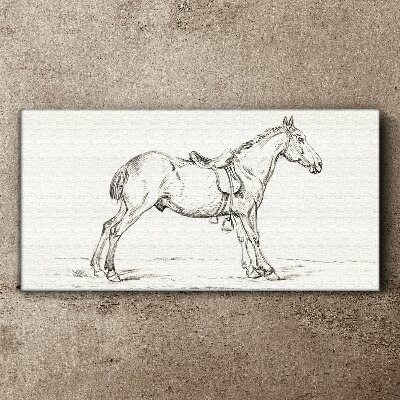 Canvas schilderij Tekening van een paard in beweging