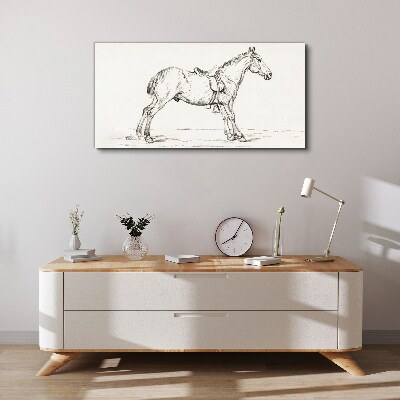 Canvas schilderij Tekening van een paard in beweging