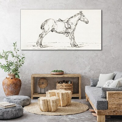 Canvas schilderij Tekening van een paard in beweging