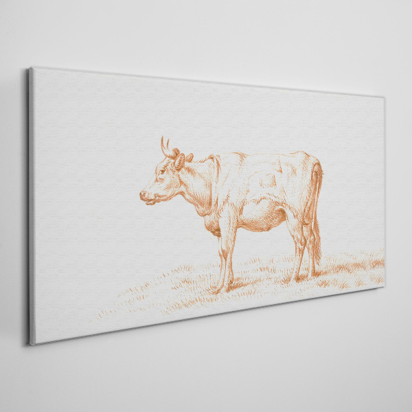 Canvas schilderij Een koe op het gras