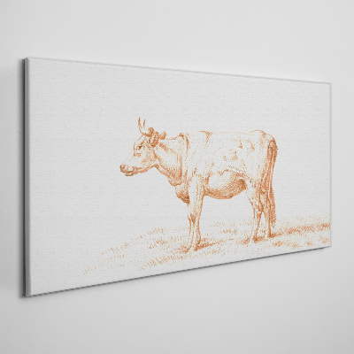 Canvas schilderij Een koe op het gras