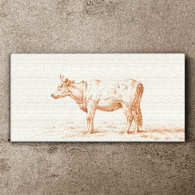 Canvas schilderij Een koe op het gras