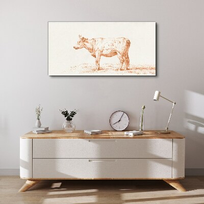 Canvas schilderij Een koe op het gras