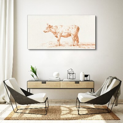 Canvas schilderij Een koe op het gras