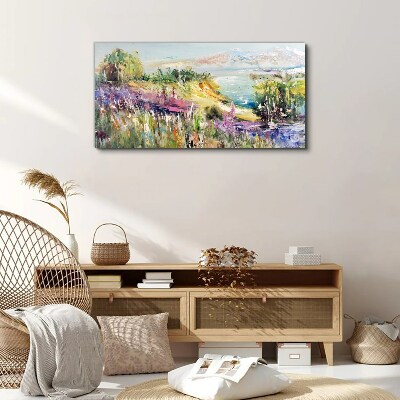 Canvas schilderij Kleurrijk kustlandschap